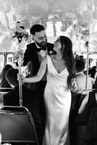 Marylebone Hackney red bus Wedding photography for intimate London wedding in Autumn