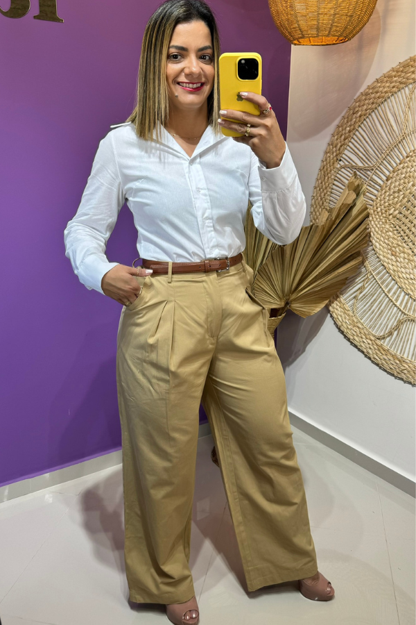 CALÇA ALICE BEGE ESCURO