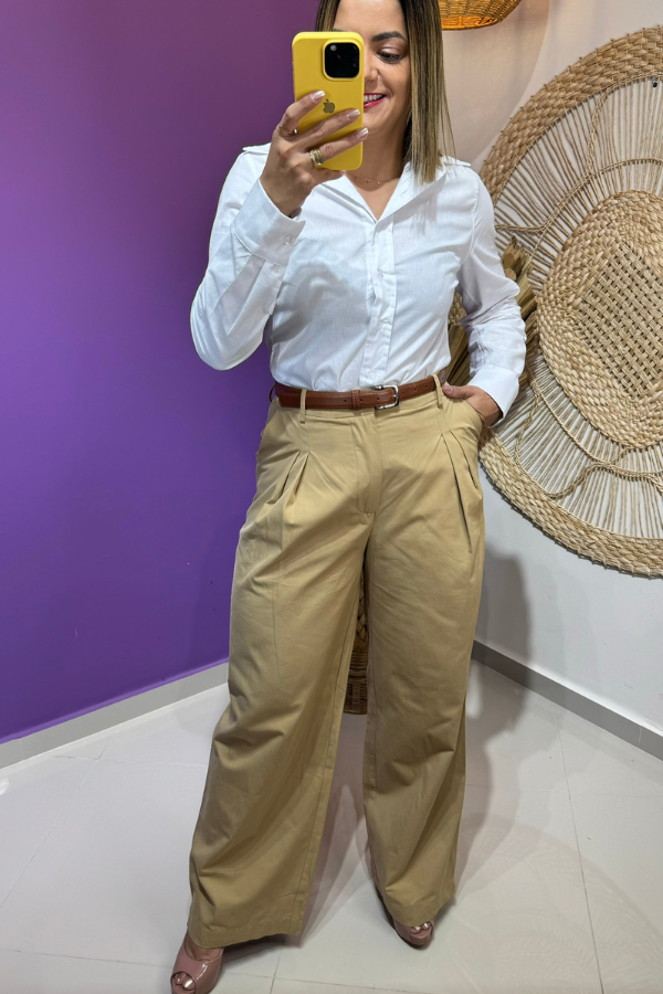 CALÇA ALICE BEGE ESCURO