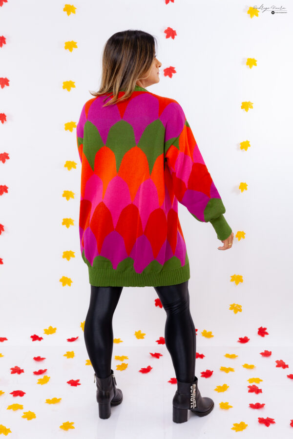 Cardigan Tricô Ondas