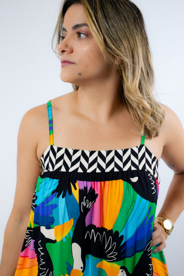 Vestido sol do verão decote quadrado