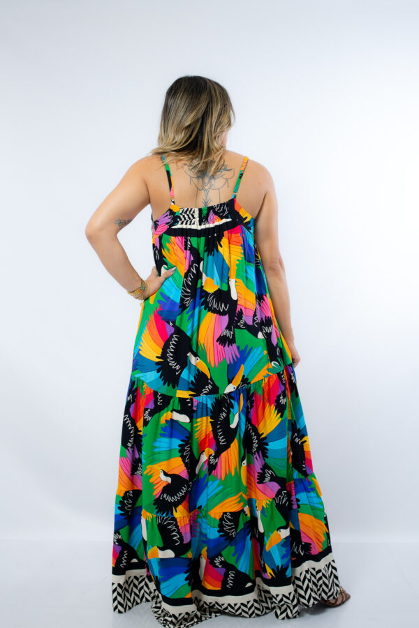 Vestido sol do verão decote quadrado