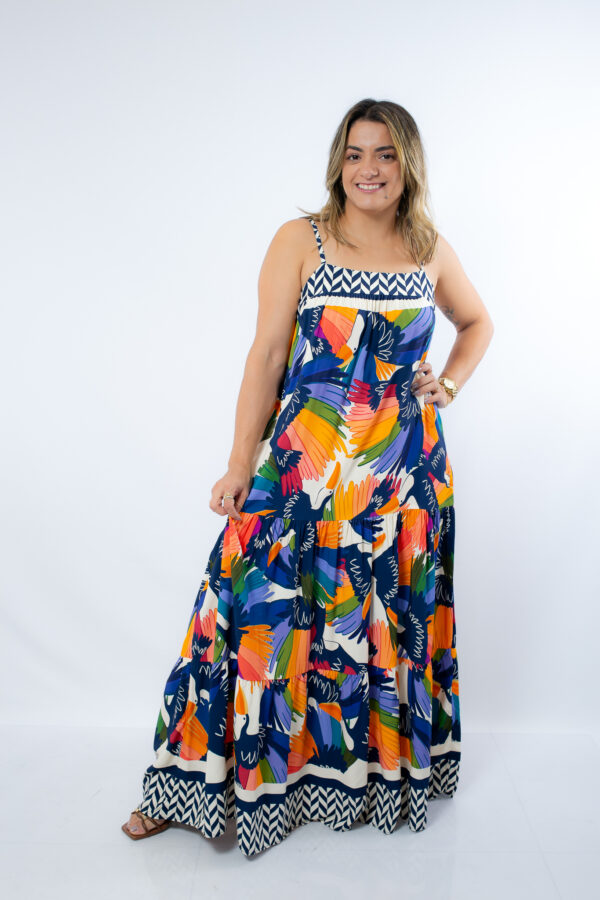 VESTIDO BRISA TROPICAL DECOTE QUADRADO