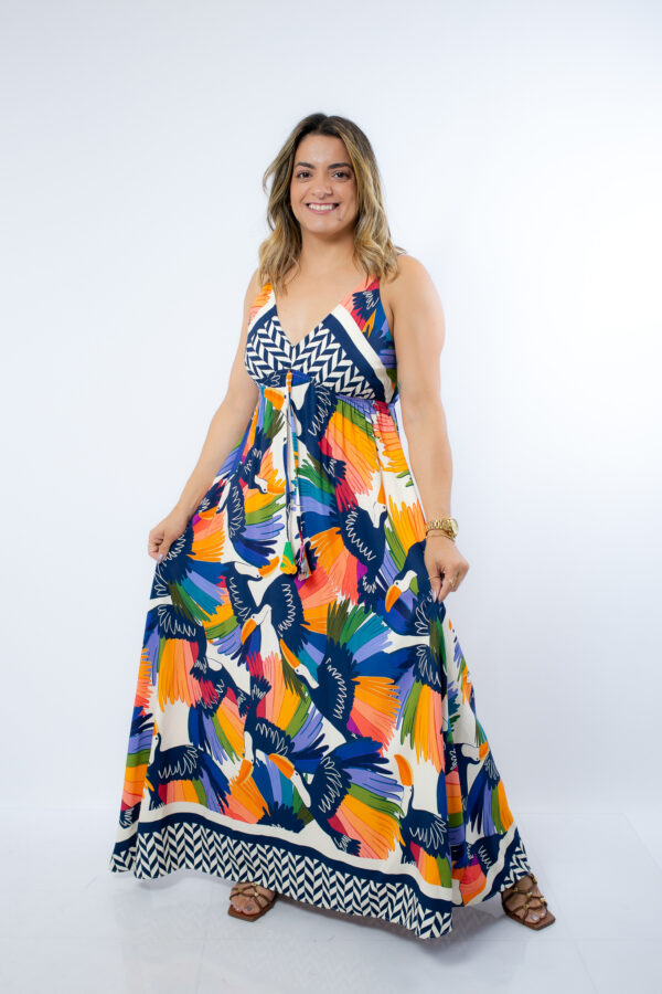 VESTIDO BRISA TROPICAL DECOTE V