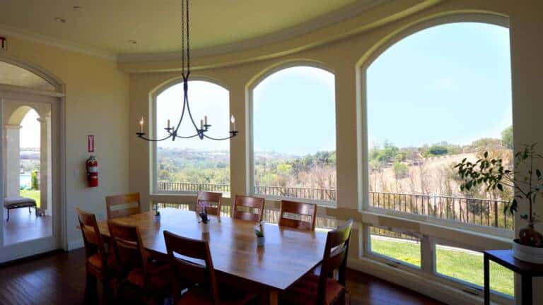 View of a dining in room in our luxury Malibu drug rehab.