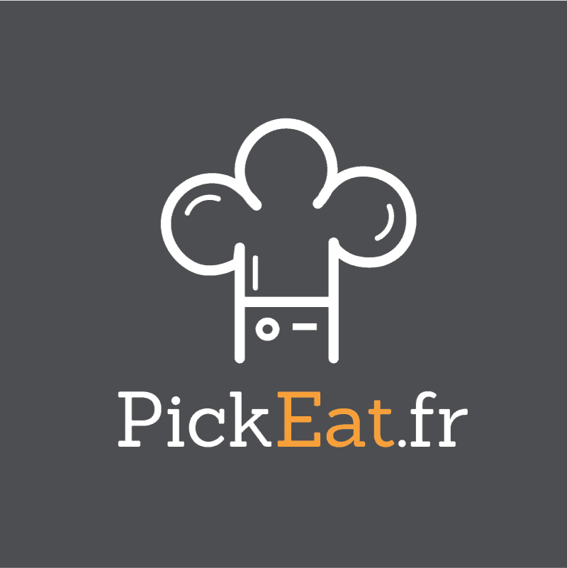 PickEat.fr logo with chef hat icon for food delivery service.