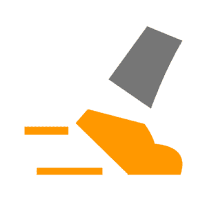 Modern ergonomic office chair with adjustable features and orange accents.