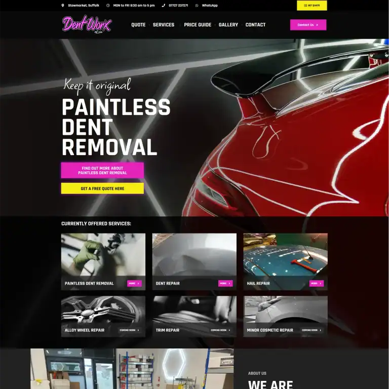 Professional paintless dent removal for cars at Liteform in the UK.