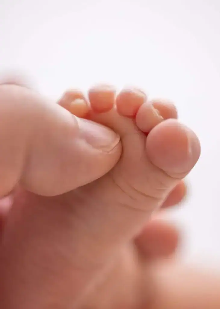 Macro shot of baby toes