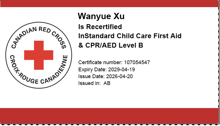 Photographer's first aide certificate