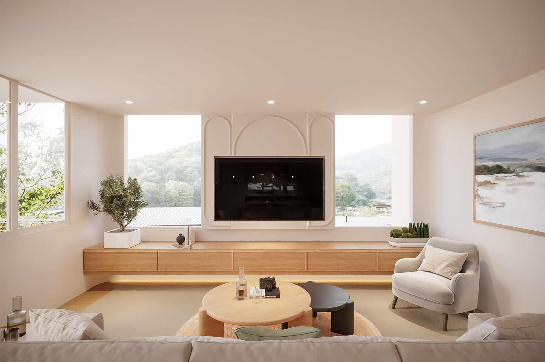 Locspec Palm Springs living room custom build