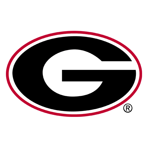 University of Georgia Bulldogs logo, featuring a bold G in black and white with red outline.