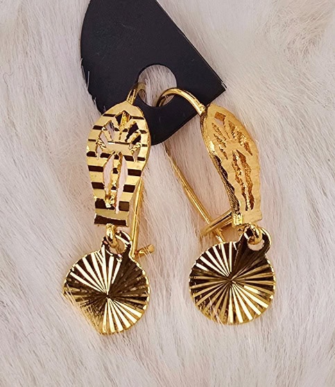 Sunburst Disc Drop Earrings (E-003)