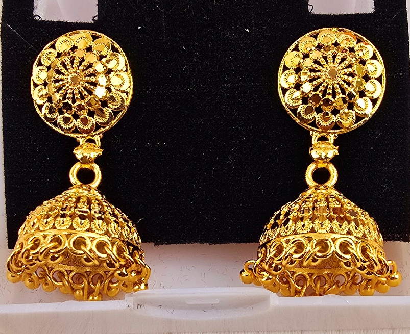 Traditional Gold-Design Jhumka Drop Earrings (E-021-024)