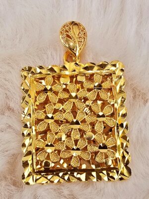 Ornate Floral Filigree Rectangular Statement Pendant (P-003)