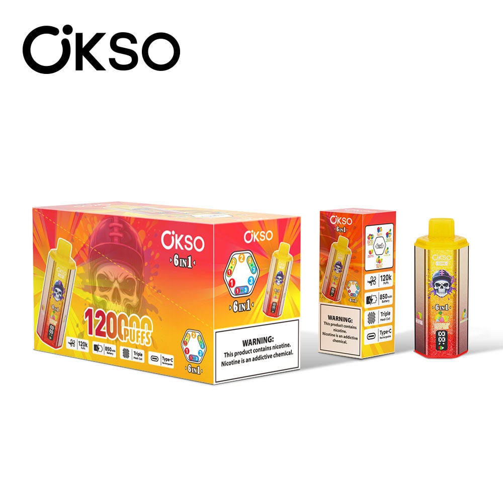 OKSO 6IN1 120K Strawberry Gummy Bear/Pineapple Ice/Blue Razz Lemonade