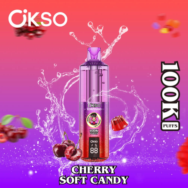 OKSO Tornado 100K Cherry Soft Candy