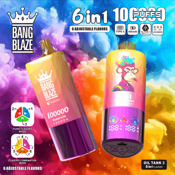 Bang Blaze 100K Blueberry Ice/Raspberry Lemon/Watermelon Bubblegum