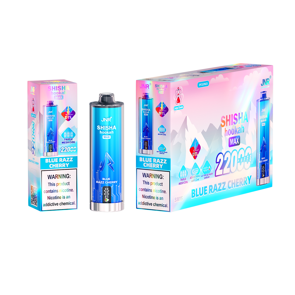 JNR Shisha Max 22000 Blue Razz Cherry