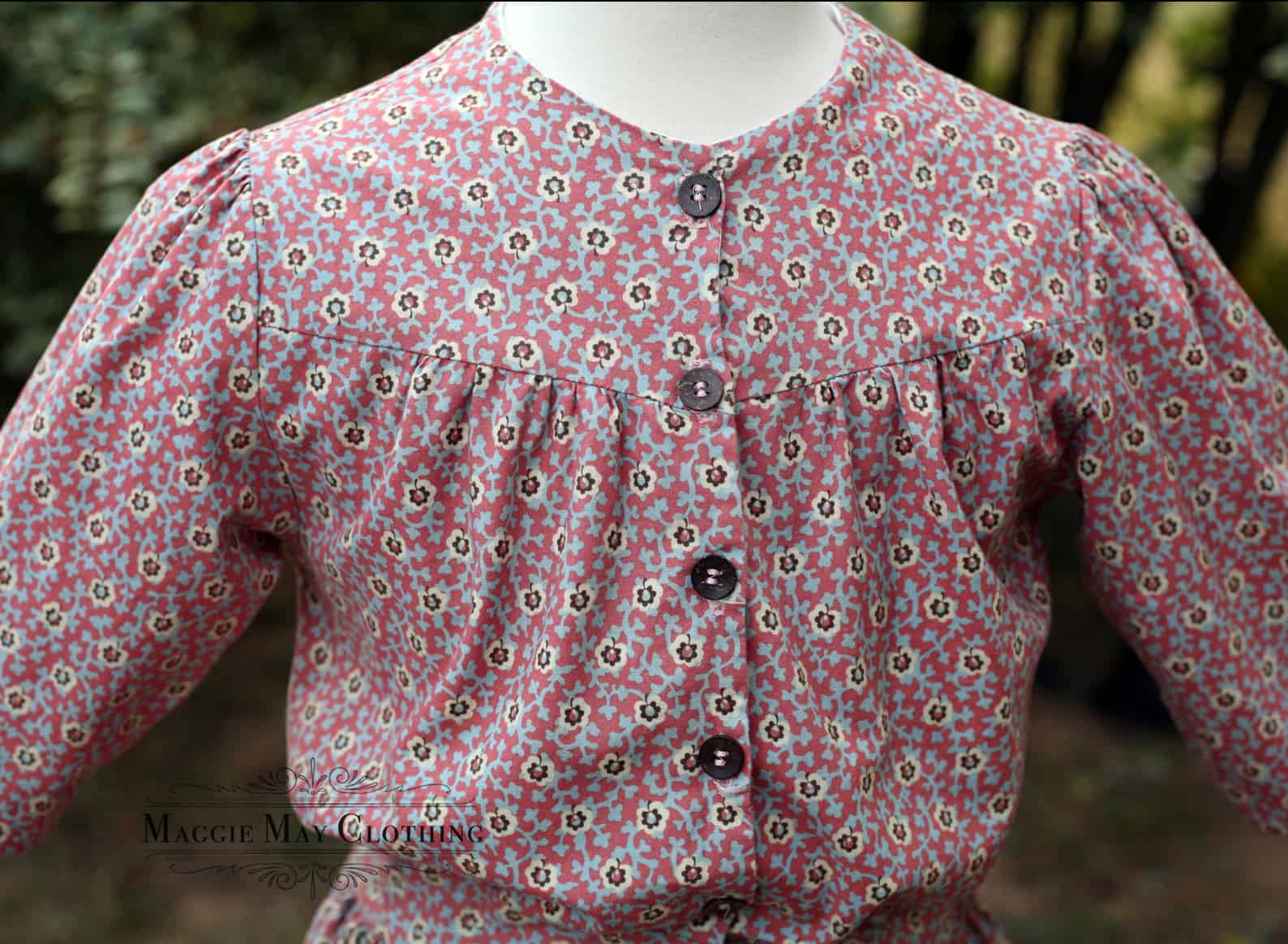 Girl's traditional yoke front dress