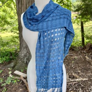 "Checked Cloth" Naturally dyed Indigo scarf