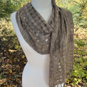 "Checked Cloth" Walnut dyed scarf