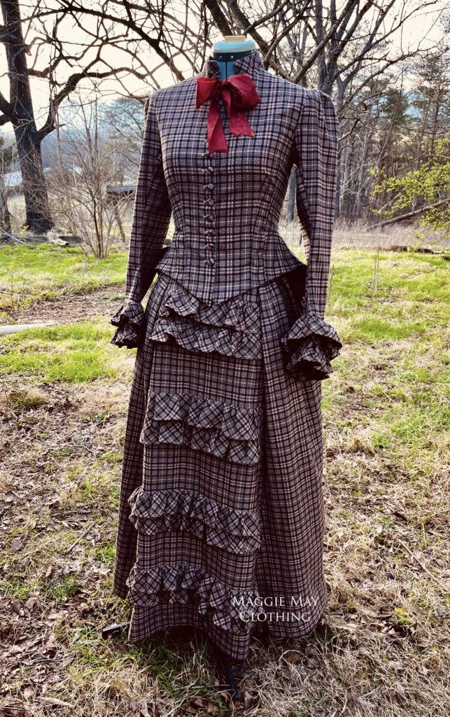 1880s Plaid Dress for Day Wear – Maggie May Clothing- Fine Historical Fashion
