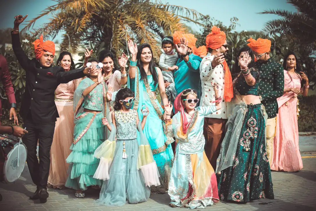 indian wedding family photo