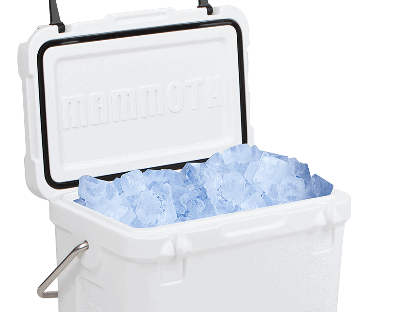 Mammoth-Cruiser-30-White-Openw_Ice-Slider-min white cruiser 30 open lid with ice