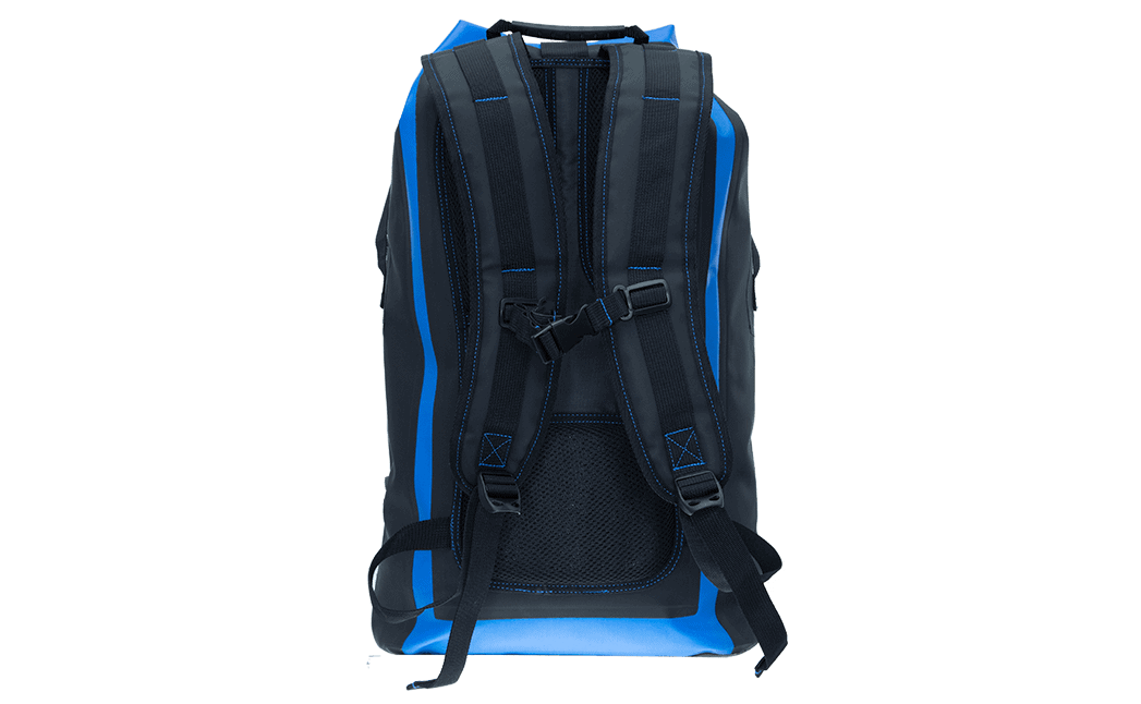 trekker 30 backpack cooler blue back view