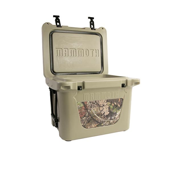 ranger cooler with camo print decals open