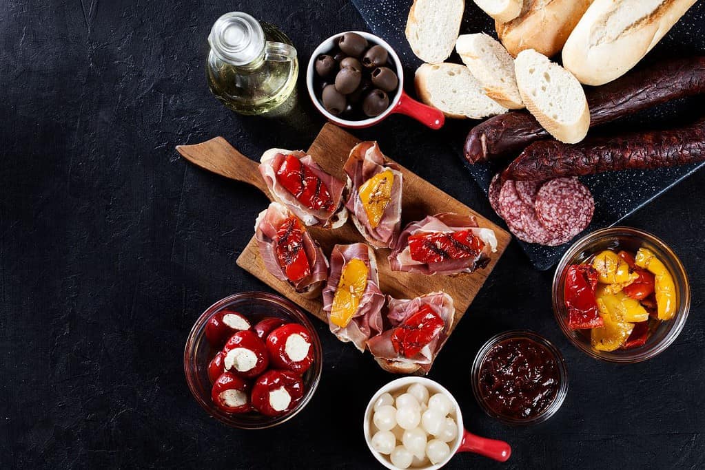 Charcuterie board and antipasti