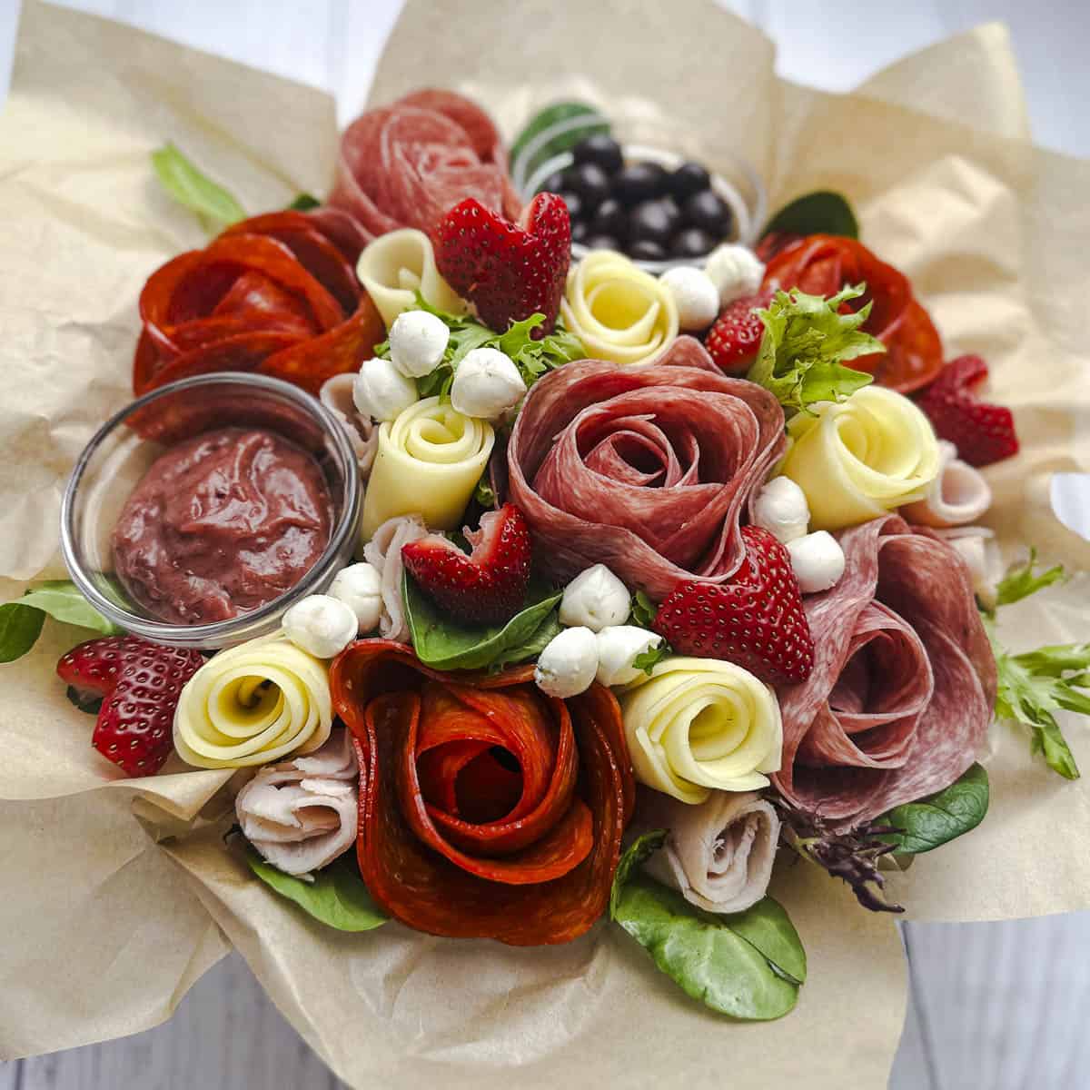 How To Make A Charming Charcuterie Bouquet With Salami Roses