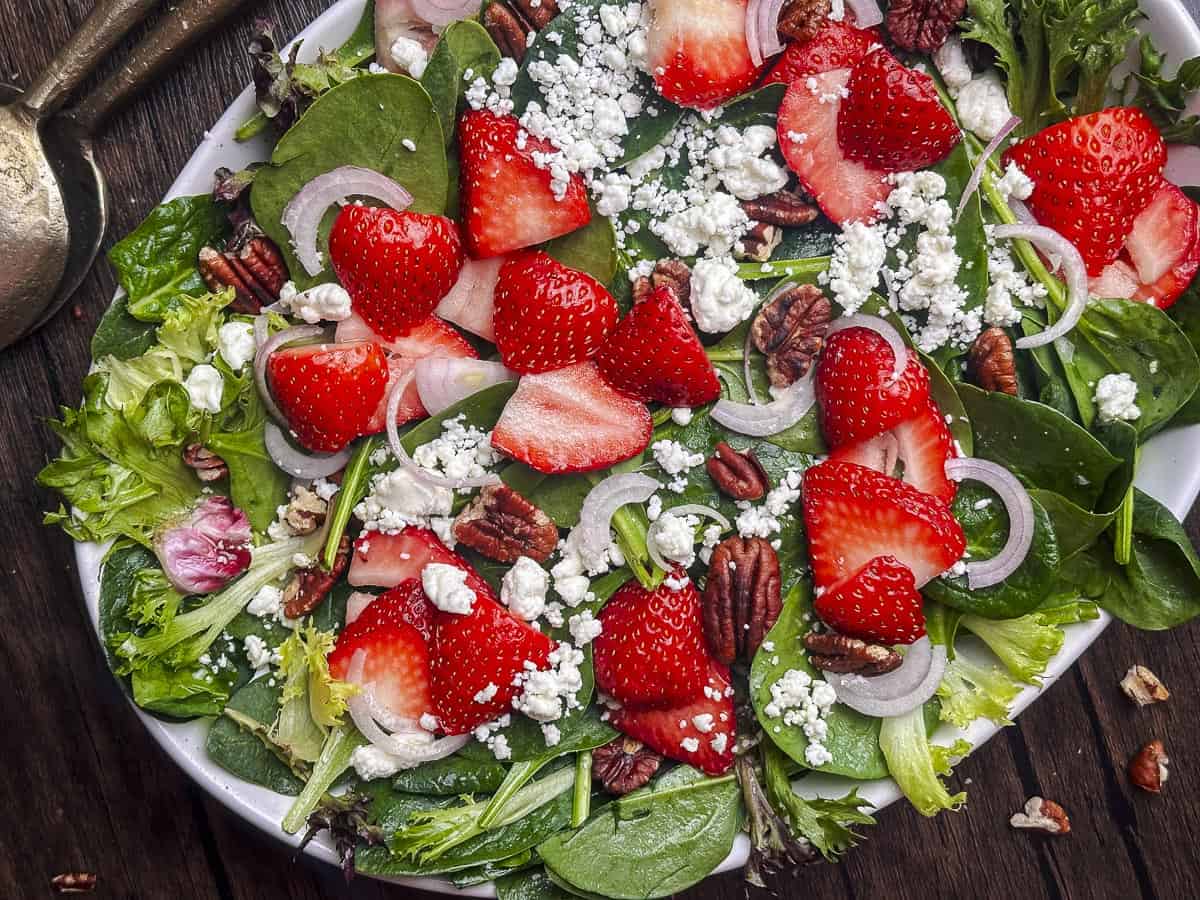 Strawberry goat cheese salad.