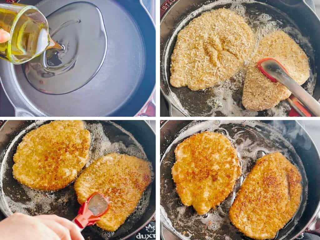 Italian chicken cutlets recipe process shots 9 thru 12.