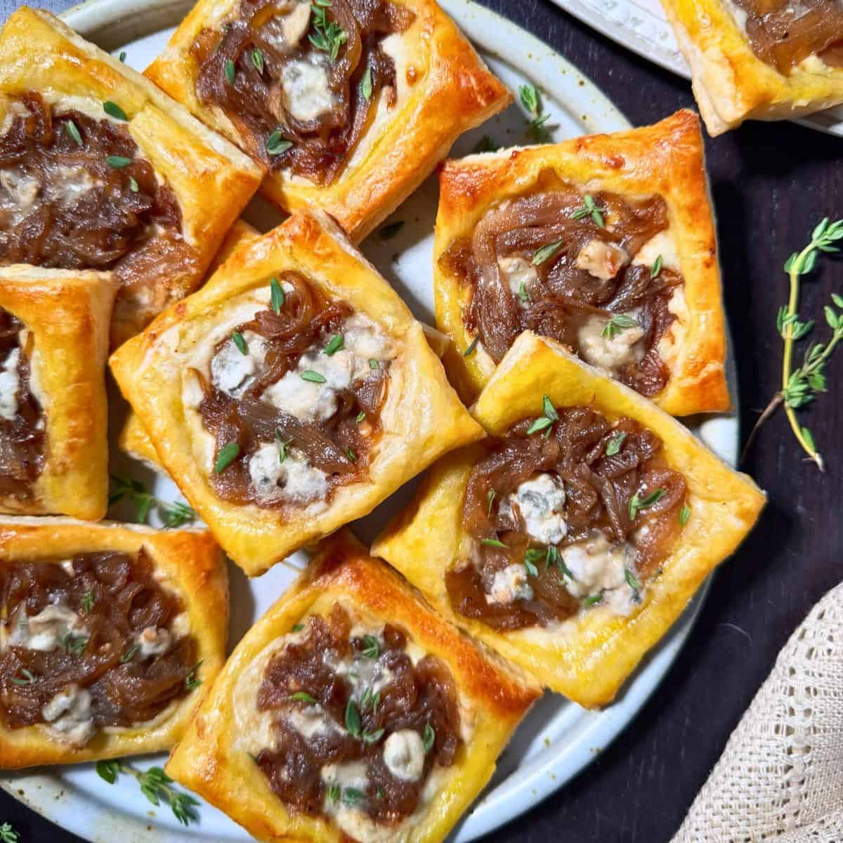 Balsamic Caramelized Onion and Gorgonzola Tarts
