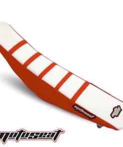Moto Seat, Ribbat Överdrag Ltd Edt, ORANGE SVART VIT, KTM 04-11 85 SX, 12 85 SX, (17/14)/85 SX, (19/16)