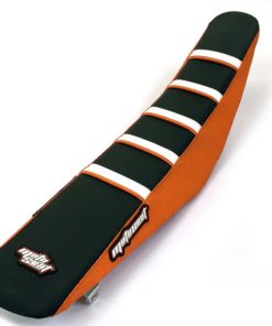 Moto Seat, Ribbat Överdrag Ltd Edt, ORANGE SVART VIT, KTM 12-16 450 EXC-F, 11-15 450 SX-F, 12-16 250 EXC/250 EXC-F, 11-16 250 SX, 11-15 250 SX-F, 12-16 350 EXC-F, 11-15 350 SX-F, 12-16 125 EXC/200 EXC/300 EXC/500 EXC, 11-15 125 SX/150 SX, 12 530 EXC