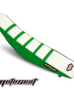 Moto Seat, Ribbat Överdrag Ltd Edt, GRÖN SVART VIT, Kawasaki 12-15 KX450F, 13-16 KX250F