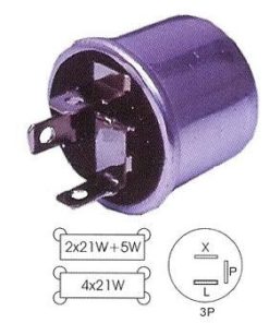 BLINKERSRELÄ 12V 2x21W +5W 3-POLIGT