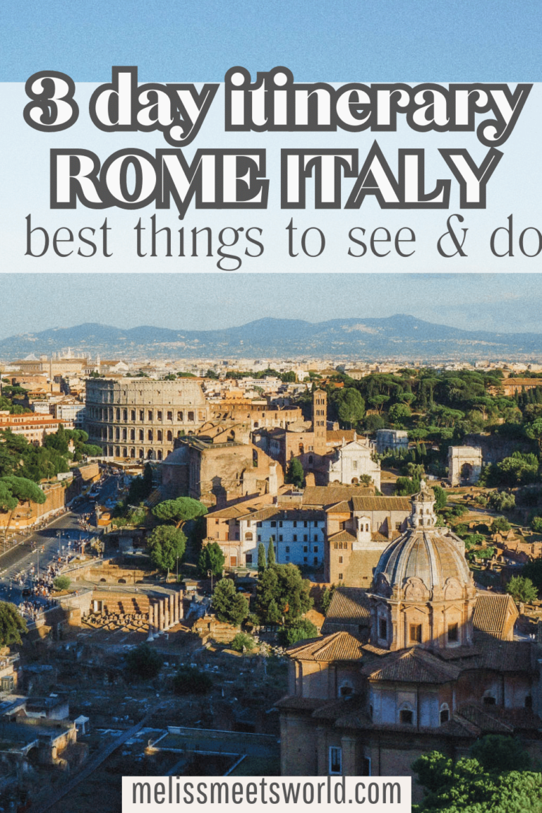 The Vittoriano Monument has some of the most incredible views of Rome. I highly recommend booking tickets here for sunset, you can see the light during sunset as it hits the Colosseum, surrounding city, and mountains in the background makes for an incredible photo opportunity!