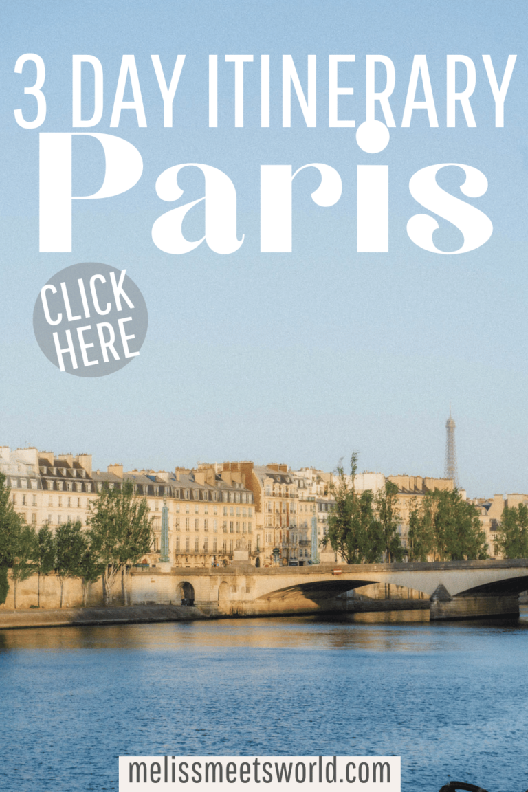 Paris is one of the most beautiful cities in the world, and for good reason! Here's the only Paris in three days itinerary you'll need! You can't miss these views of the Seine in the foreground with traditional Parisian facades and the Eiffel Tower in the background!