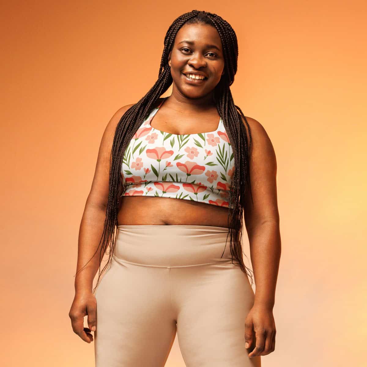 Poppies | All-Over Print Recycled Longline Sports Bra