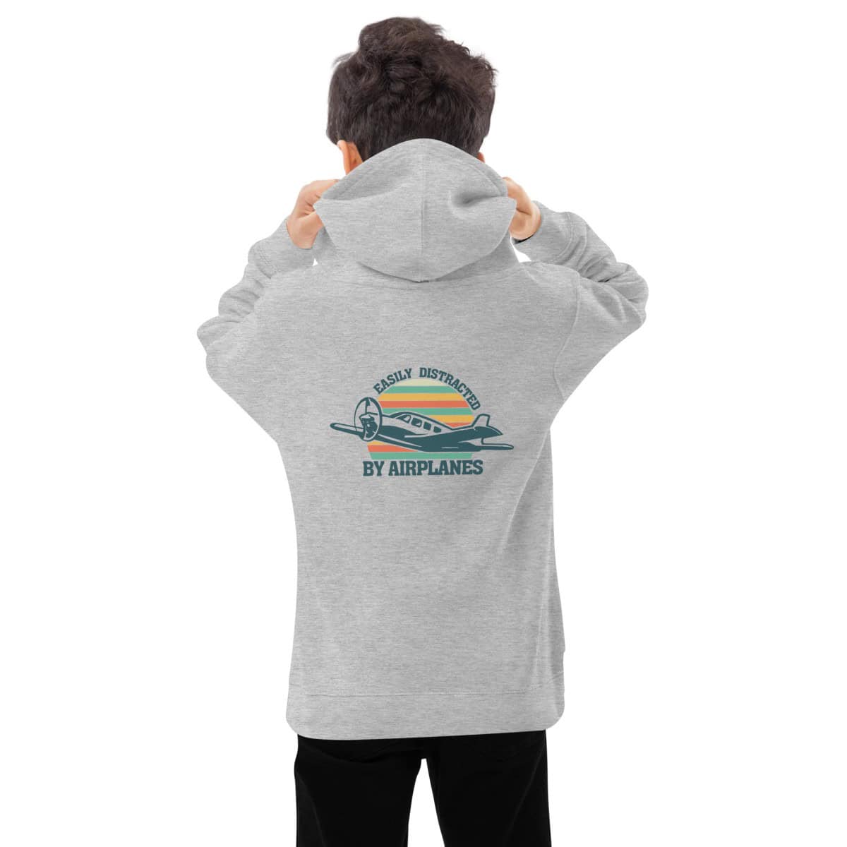Easily Distracted by Airplanes | Kids fleece hoodie