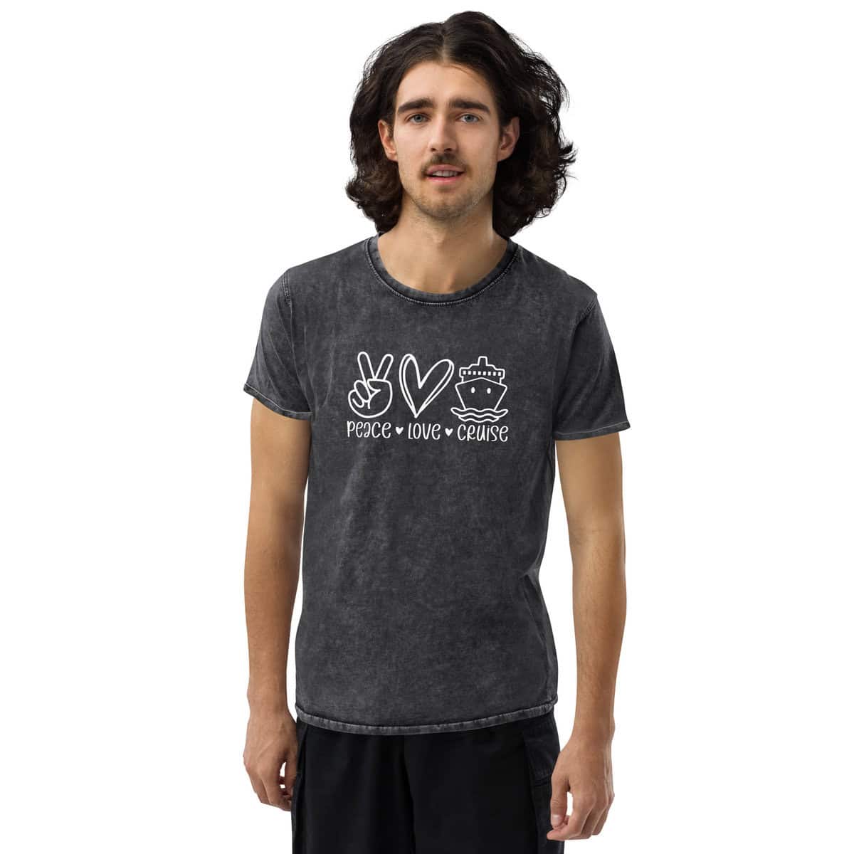Peace, Love, Cruise | Denim T-Shirt