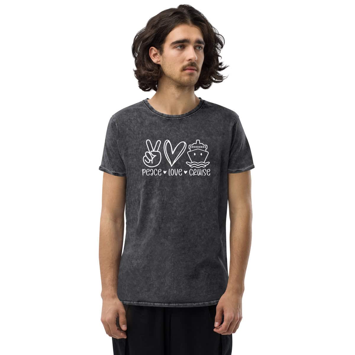 Peace, Love, Cruise | Denim T-Shirt