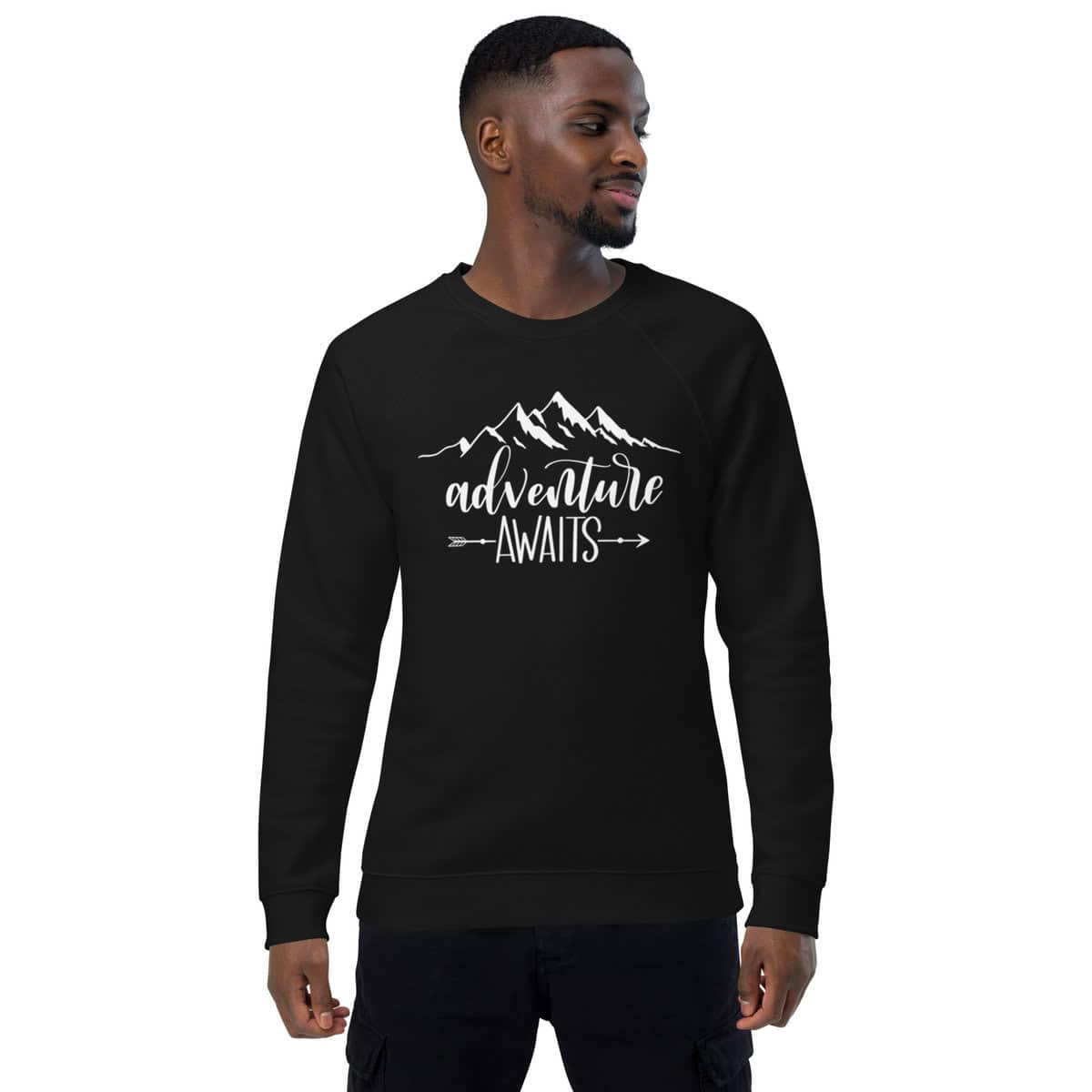 Adventure Awaits | Unisex organic raglan sweatshirt
