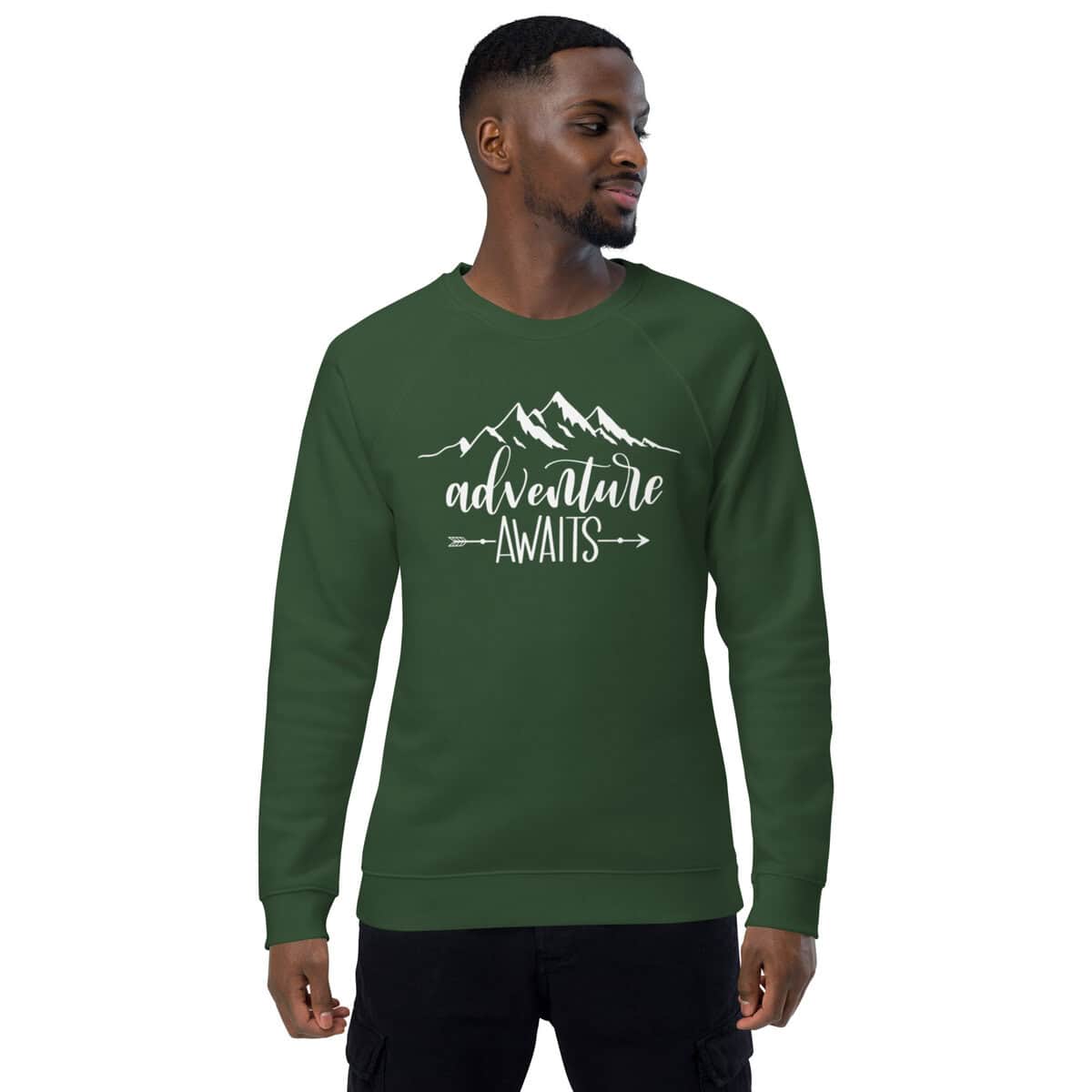 Adventure Awaits | Unisex organic raglan sweatshirt