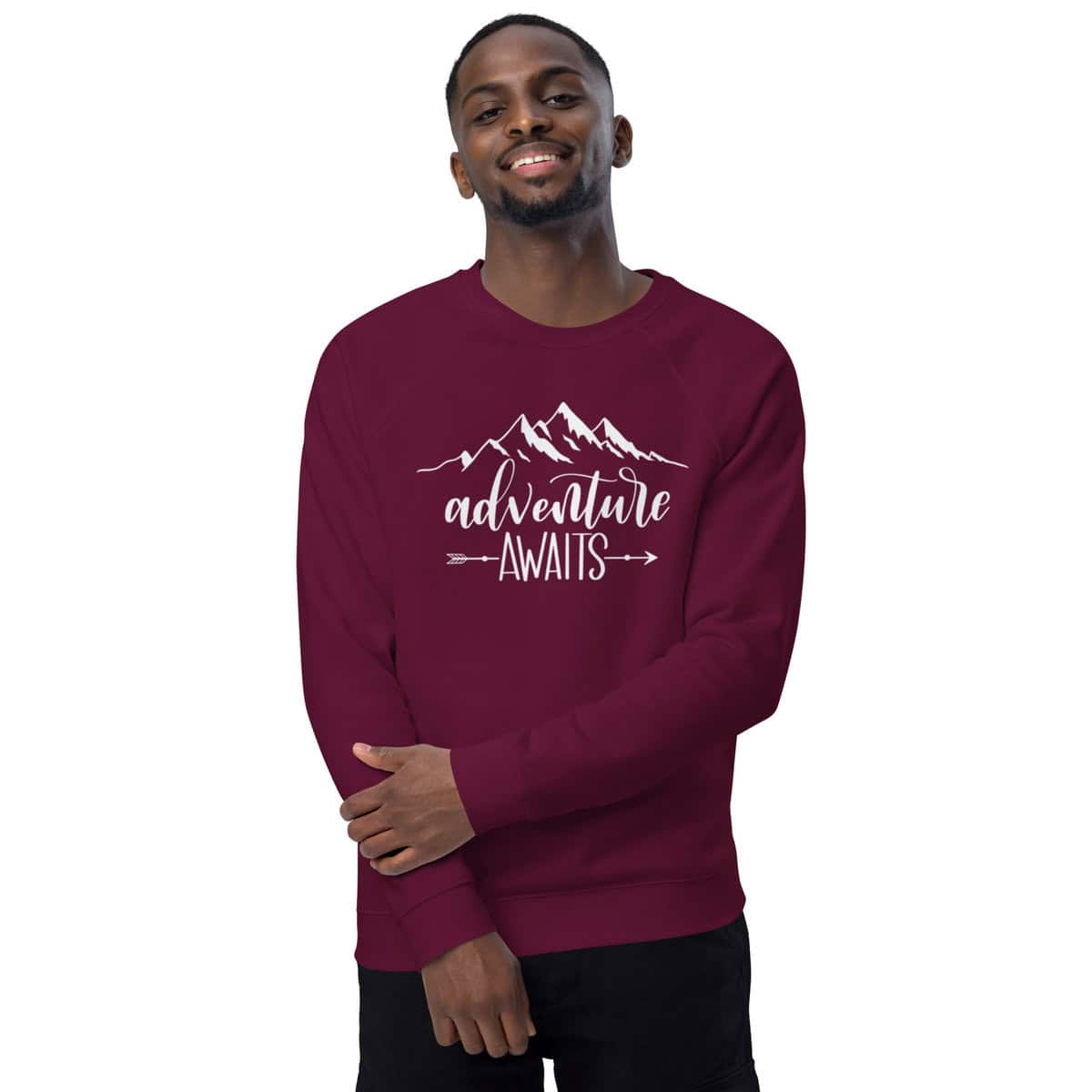 Adventure Awaits | Unisex organic raglan sweatshirt