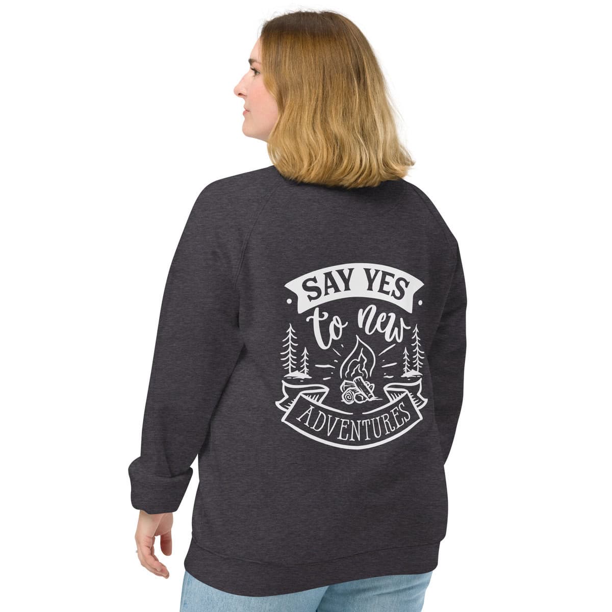 Adventure Awaits | Unisex organic raglan sweatshirt
